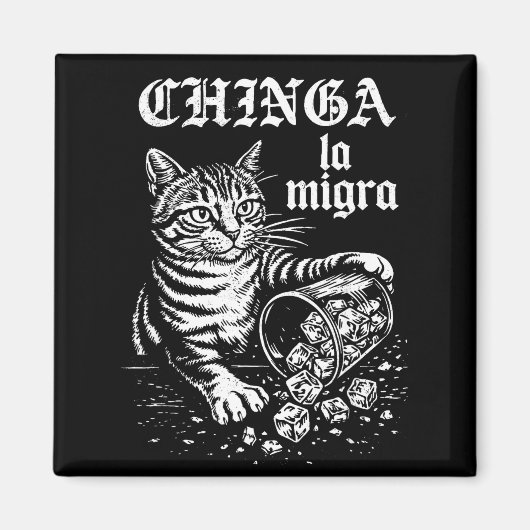 Chinga la migra grappige kat meme mannen vrouwen  magneet (Voorkant)