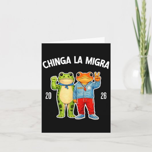 Chinga la migra grappige kikker protest grafisch kaart (Voorkant)