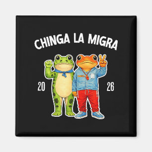 Chinga la migra grappige kikker protest grafisch magneet