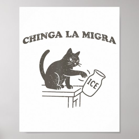 Chinga La Migra Immigratie Afschaffen Ijs Grappige Poster (Voorkant)