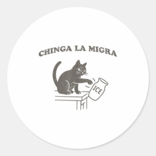 Chinga La Migra Immigratie Afschaffen Ijs Moppige  Ronde Sticker