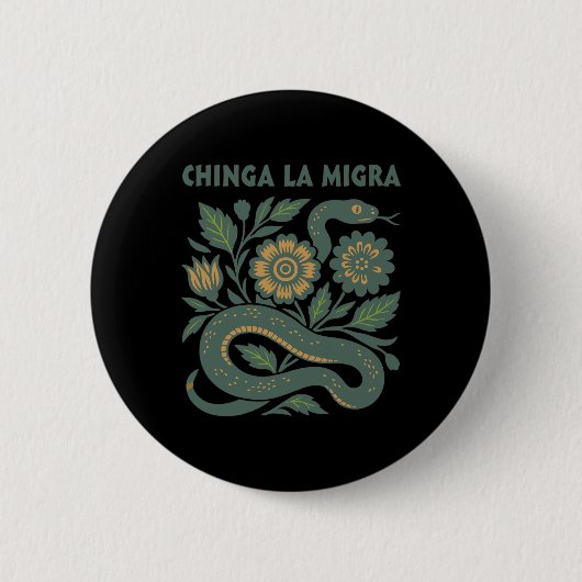 Chinga La Migra Immigratie Trump 2025  Ronde Button 5,7 Cm (Voorkant)