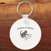 Chinga La Migra Immigration Abolish Ice Funny Cat  Sleutelhanger (Voorkant)