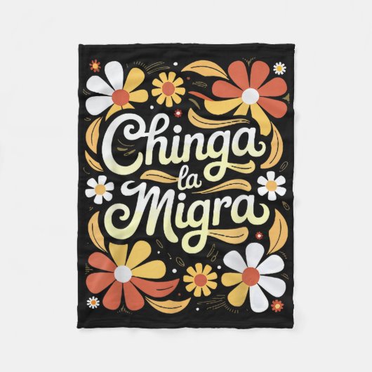 Chinga La Migra Pro-immigratie Fascisme Mensenrech Fleece Deken (Voorkant)