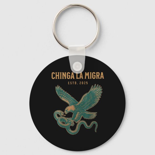 Chinga La Migra Pro Immigratie Fascisme Mensenrech Sleutelhanger (Voorkant)
