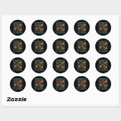 Chinga La Migra Retro Bloemen Ronde Sticker (Vel)