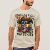 Chinga La Migra Suikerschedel T-shirt (Voorkant)