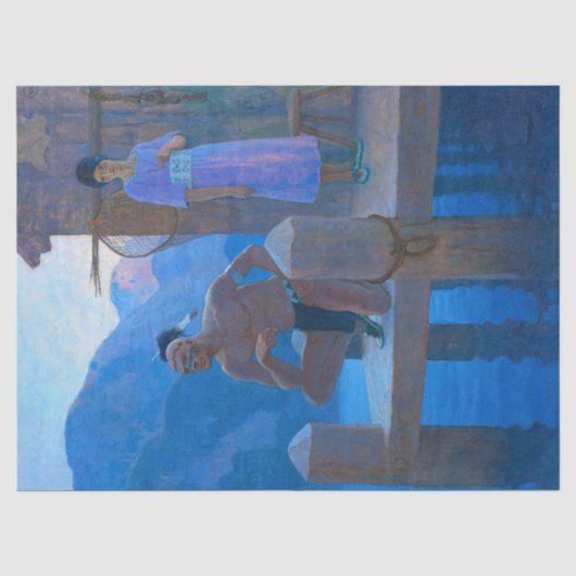 Chingachgook van Newell Convers Wyeth Tissuepapier (Voorkant)