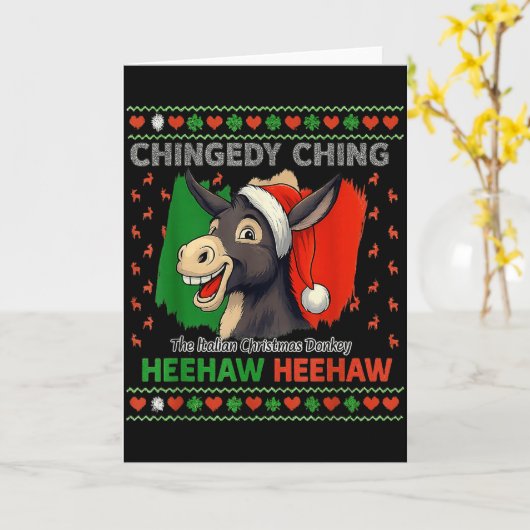 Chingedy Ching Dominick The Italian Christmas Xmas Kaart (Gele Bloem)