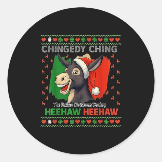 Chingedy Ching Dominick The Italian Christmas Xmas Ronde Sticker (Voorkant)