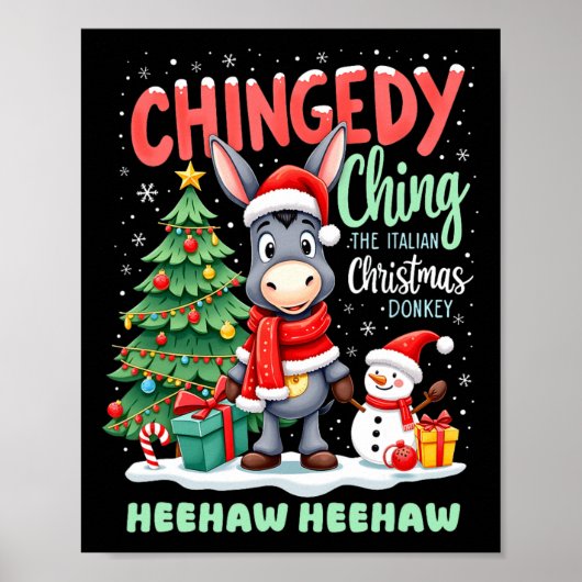 Chingedy Ching the Italy Kerstman Donkey Heehaw Poster (Voorkant)