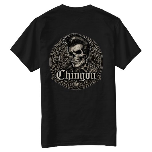 Chingon Rockabilly Skull Back hit T-shirt