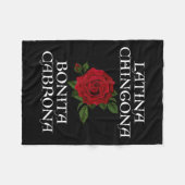 Chingona Bonita Cabrona Hispanic Chicana Feminist Fleece Deken (Voorkant (Horizontaal))