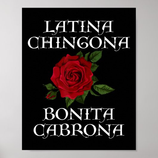Chingona Bonita Cabrona Hispanic Chicana Feminist Poster (Voorkant)