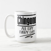Chingona elke dag koffiemok (Links)