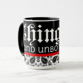Chingona en ongehinderde koffie Mok (Voorkant links)