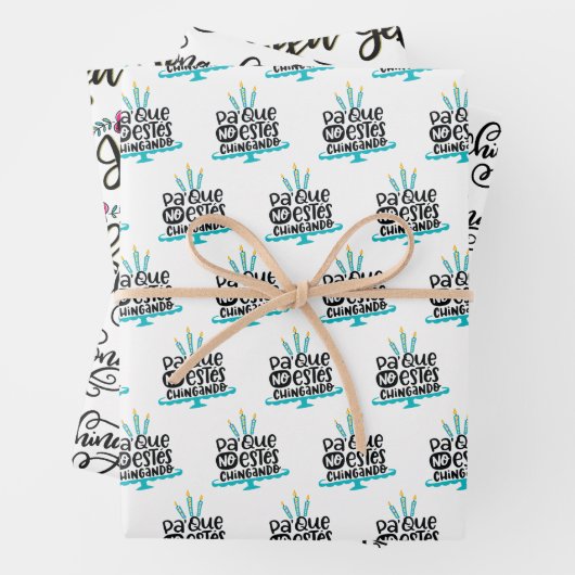 Chingona, La Jefa, No Estes Chingando, set of 3 Inpakpapier Vel (In situ)