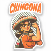 Chingona Latina Vrouw Hispanic Heritage Sticker (Voorkant)