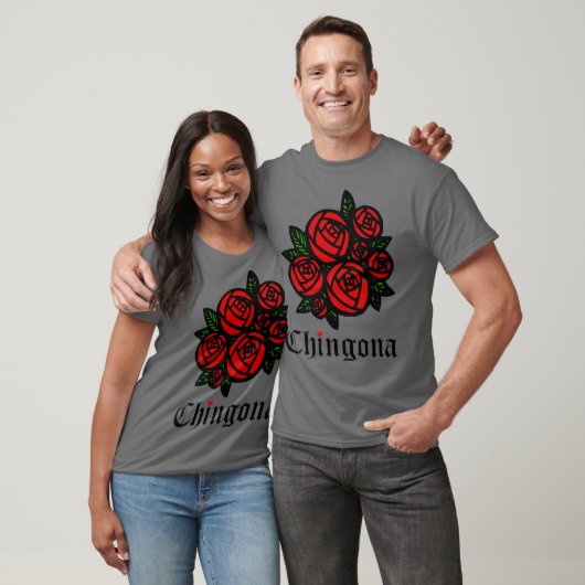 Chingona Red Roses Como La Flor Latina Feminist T-shirt (Unisex)
