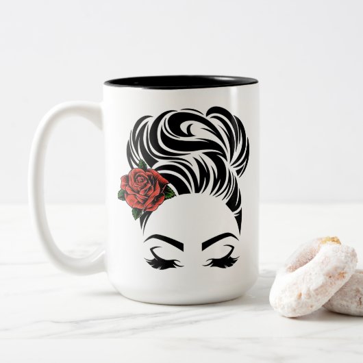 Chingona tweekleurige koffiemok (Met donut)