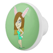 Chini Bunny meisje Keramische Knop (Rechts)