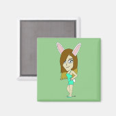 Chini Bunny meisje Magneet (Voorkant / Achterkant)