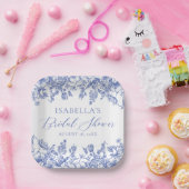 Chinoise Frans Victoriaans blauw Vrijgezellenfeest Papieren Bordje (Feest)