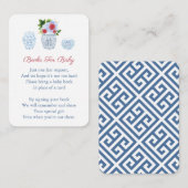 Chinoiserie 4e juli Book Request Baby shower Informatiekaartje (Voorkant / Achterkant)