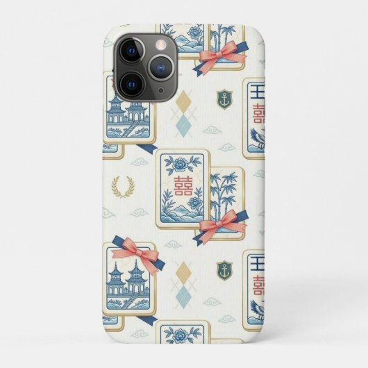 Chinoiserie Aangepaste Grandmillennial Mahjong Case-Mate iPhone Case (Achterkant)