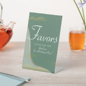 Chinoiserie Abstract Cloud Pattern Gold Line Favor Reclamebord Met Voetstuk (Insitu)