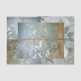 Chinoiserie Aged Blue Panel Collage Tissuepapier