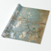 Chinoiserie Aged Blue Panels Cadeaupapier (Uitgerold)