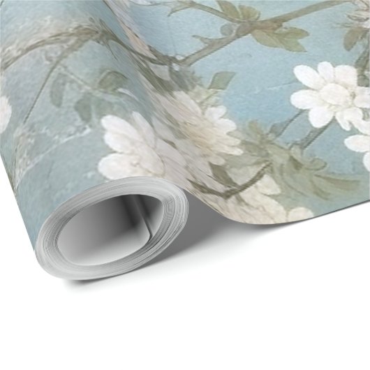 Chinoiserie Aged Blue Panels Cadeaupapier (Rol Hoek)