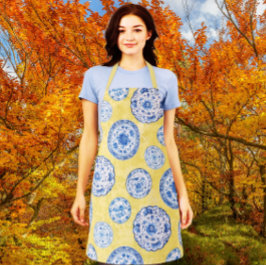  Chinoiserie Antiek Borden vervaagd Damask Schort