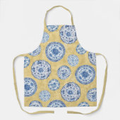  Chinoiserie Antiek Borden vervaagd Damask Schort (Voorkant)