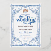 Chinoiserie Antiek bruiloft Folie Uitnodiging (Voorkant)