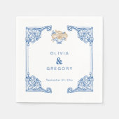  Chinoiserie Antiek Lijst bruiloft Servet (Voorkant)