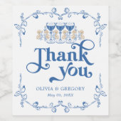 Chinoiserie Antiek Lijst bruiloft Wijn Etiket (Enkel label)