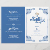  Chinoiserie Antiek Lijst huwelijksprogramma's (Voorkant)