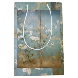 Chinoiserie Antiqued Blue Panels & Cherry Trees Medium Cadeauzakje