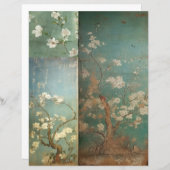Chinoiserie Antiqued Green & Apple Blossom 1 (Voorkant / Achterkant)