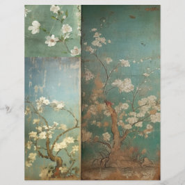 Chinoiserie Antiqued Green & Apple Blossom 1