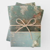 Chinoiserie Antiqued Green & Apple Blossom 1 Inpakpapier Vel (In situ)