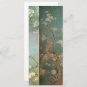 Chinoiserie Antiqued Green & Apple Blossom 1 Kaart (Voorkant / Achterkant)