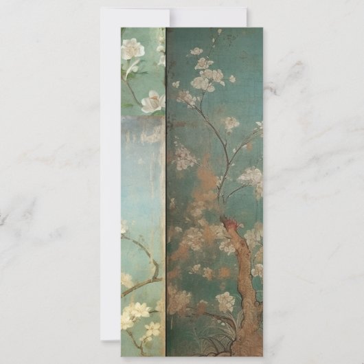 Chinoiserie Antiqued Green & Apple Blossom 1 Kaart (Voorkant)