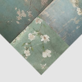 Chinoiserie Antiqued Green & Apple Blossom 1 Tissuepapier (Detail)