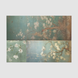 Chinoiserie Antiqued Green & Apple Blossom 1 Tissuepapier