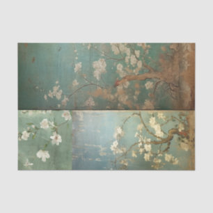 Chinoiserie Antiqued Green & Apple Blossom 1 Tissuepapier