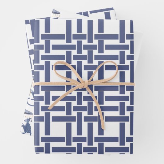 Chinoiserie-apen en Bamboe Gift Wrap Sheets Inpakpapier Vel (In situ)