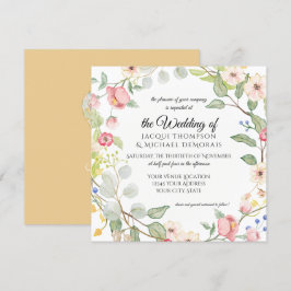 Chinoiserie Autumn Gold Roos Floral Waterverf Kaart